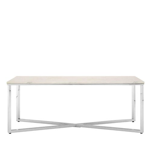 Allure White Marble Effect Coffee Table with Chrome Base