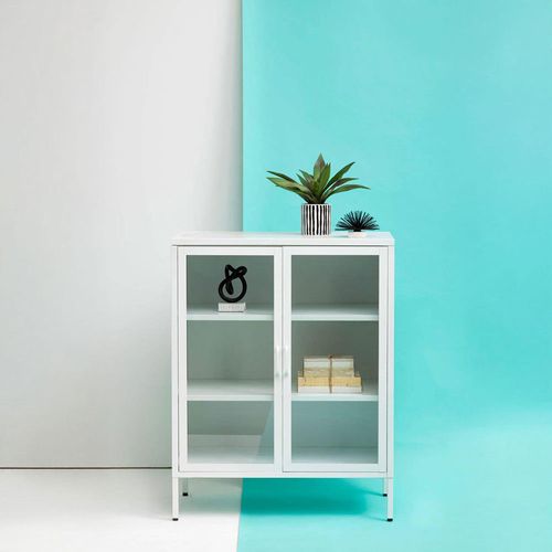 Acier White Metal 2 Door Cabinet