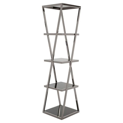 Ackley Glass and Chrome Shelving Unit 