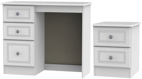 Pembroke White 2 Piece Bedroom Set with 2 Drawer Bedside