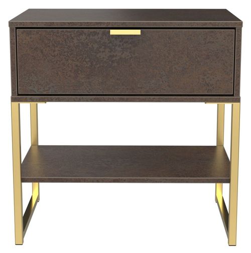 Diego Copper Gold 1 Drawer Bedside Table
