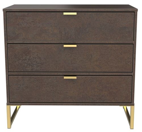 Diego Copper and Gold 3 Drawer Small Chest