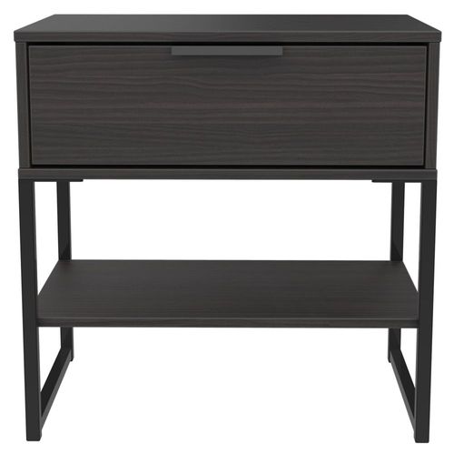Diego Black 1 Drawer Bedside Table