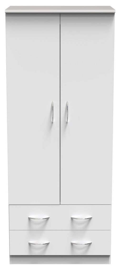 Avon White 2 Door 2 Drawer Double Wardrobe