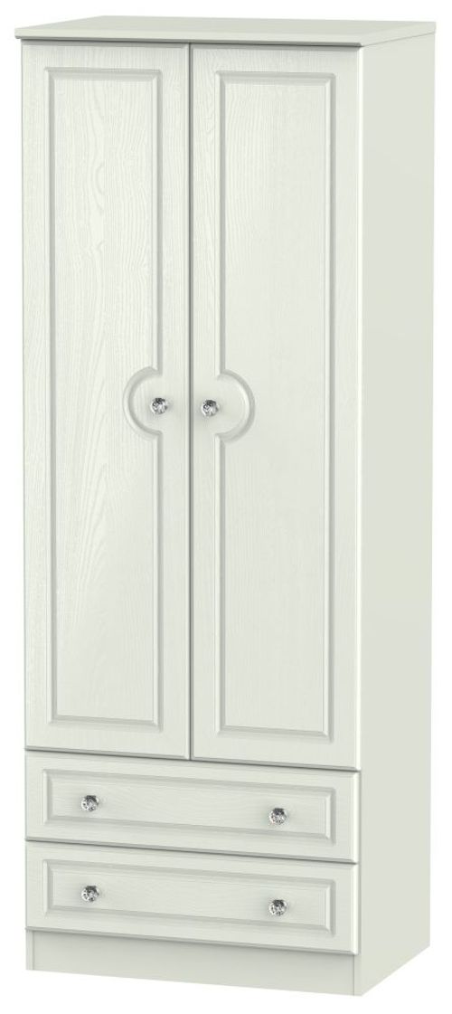 Crystal Cashmere 2 Door 2 Drawer Tall Wardrobe
