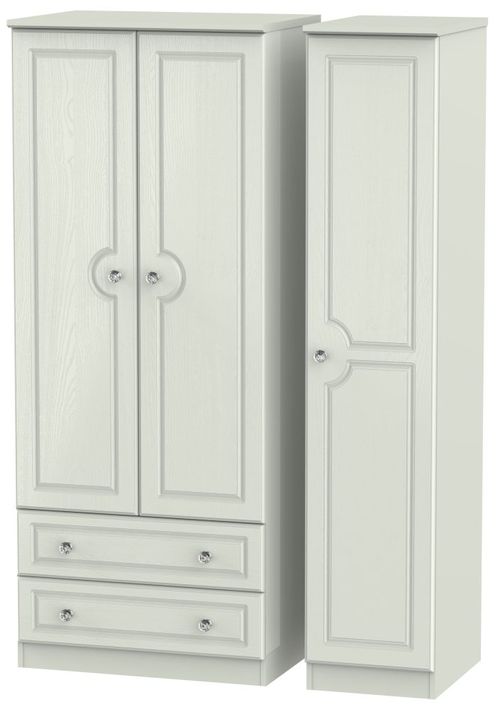 Crystal Cashmere 3 Door Triple Wardrobe - LHF 2 Drawers