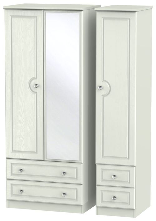 Crystal Cashmere 3 Door Combi Wardrobe - 1 Mirror