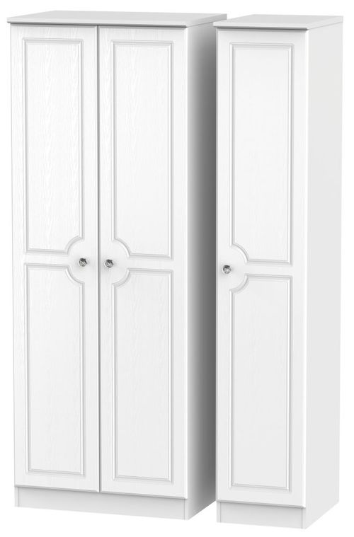 Crystal White 3 Door Tall Triple Wardrobe