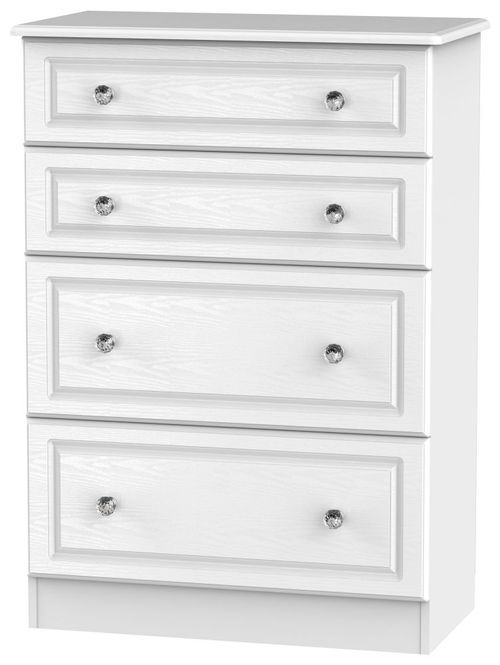 Crystal White 4 Drawer Deep Chest
