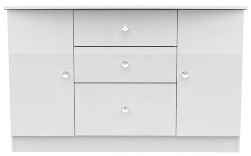 Lumiere White Gloss Medium Sideboard - 2 Doors