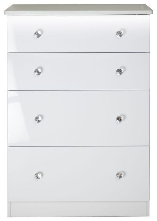Lumiere White Gloss 4 Drawer Deep Chest