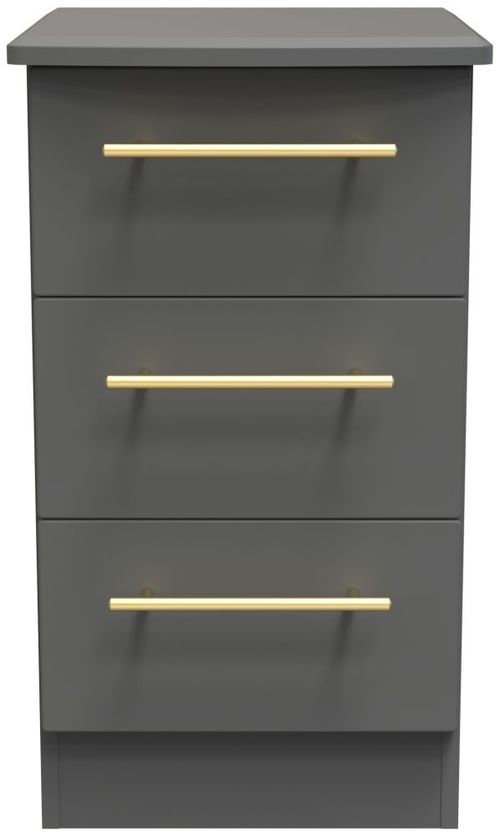 Haworth Grey 3 Drawer Beside Cabinet