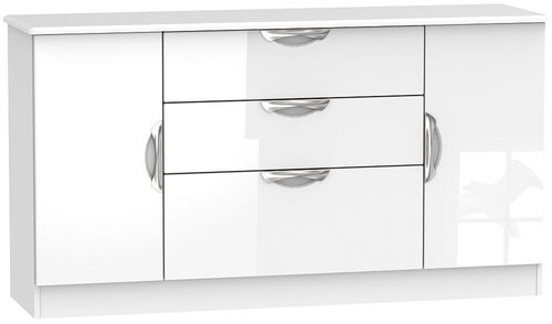 Camden White Gloss Wide Sideboard - 2 Doors