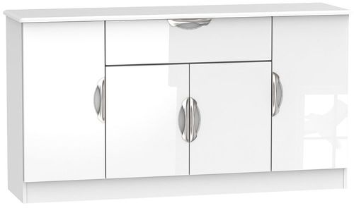 Camden White Gloss Wide Sideboard - 4 Doors