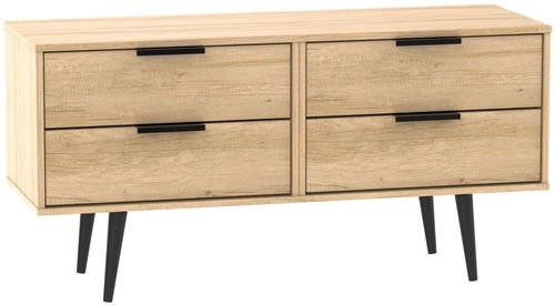 Hong Kong Oak Effect Bed Box with Wooden Legs