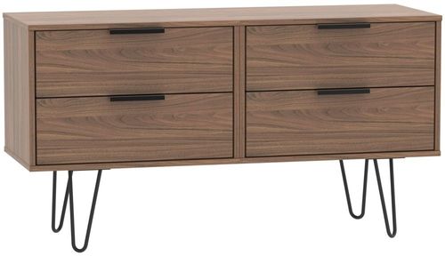 Hong Kong Walnut Effect Bed Box with Hairpin Legs