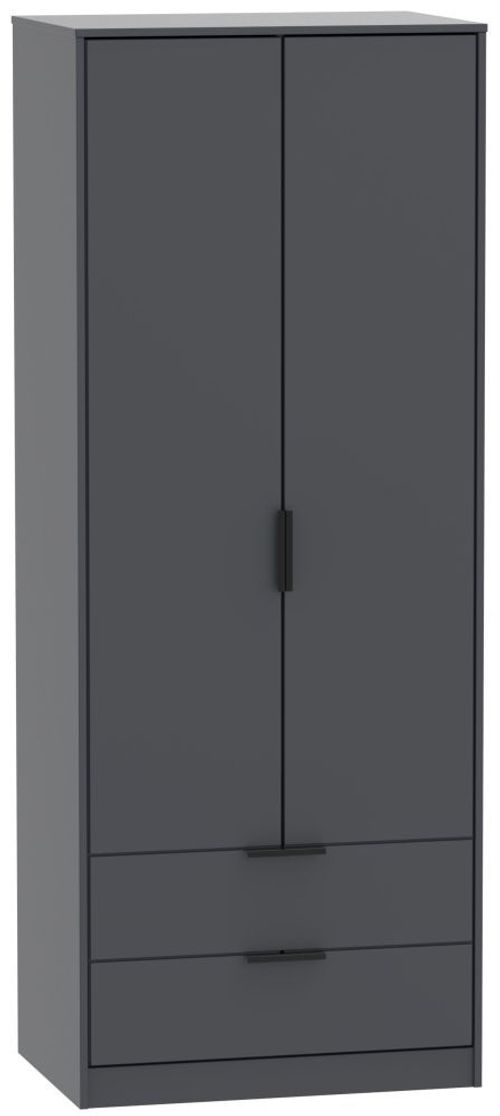 Hong Kong Graphite 2 Door 2 Drawer Tall Wardrobe