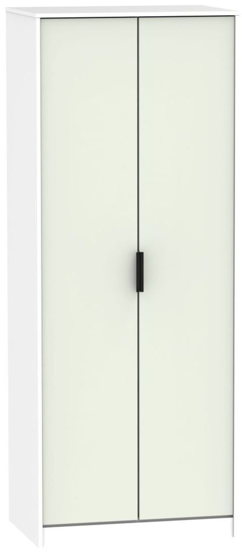 Hong Kong Cashmere and White 2 Door Plain Tall Wardrobe