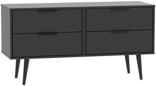 Hong Kong Black Bed Box with Wooden Legs