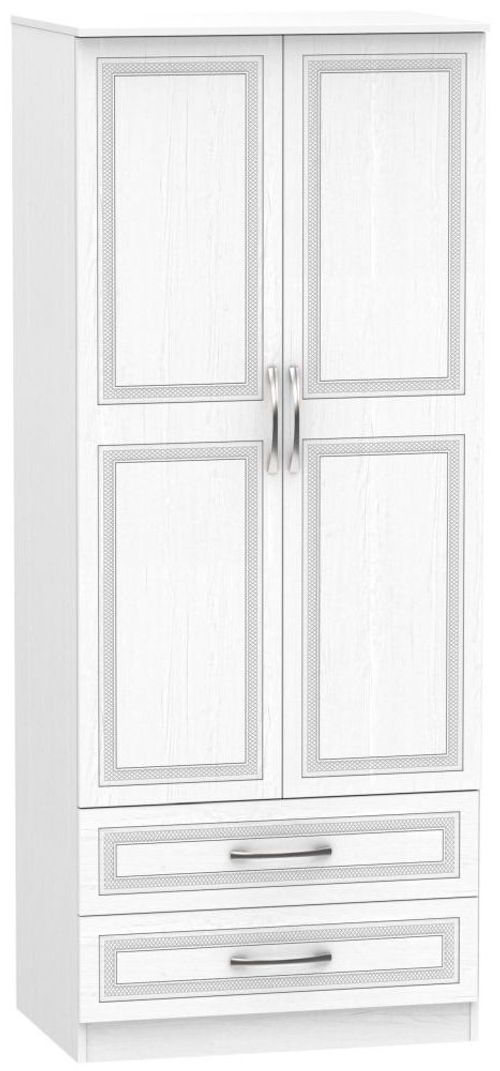 Dorset White 2 Door 2 Drawer Double Wardrobe