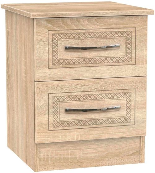 Dorset Oak Effect 2 Drawer Bedside Cabinet