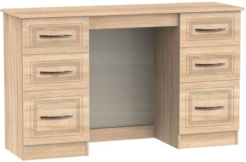 Dorset Oak Effect 6 Drawer Double Dressing Table