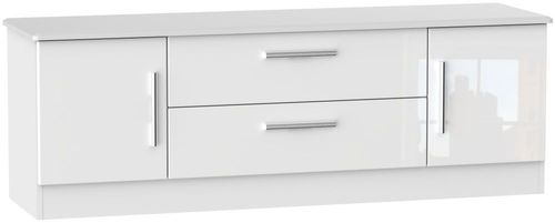 Knightsbridge White Gloss 145cm TV Unit