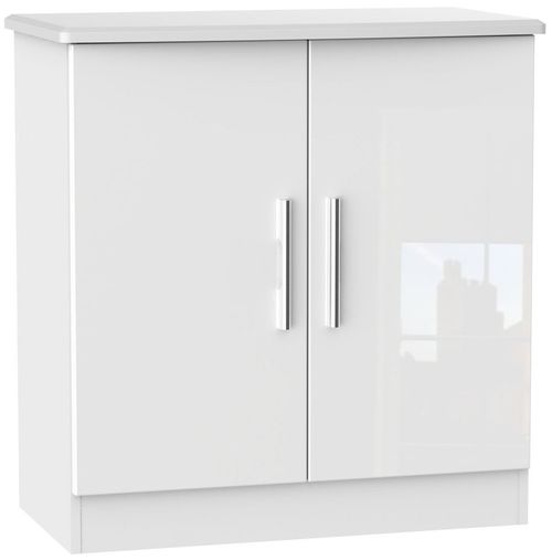 Knightsbridge White Gloss 2 Door Hall Cabinet