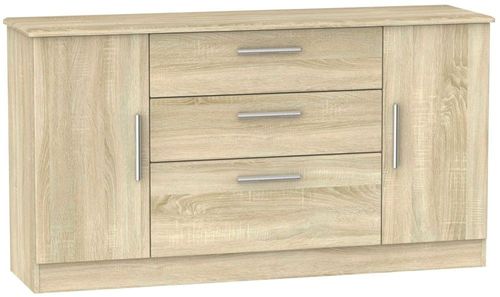 Knightsbridge Oak Effect Wide Sideboard - 2 Doors