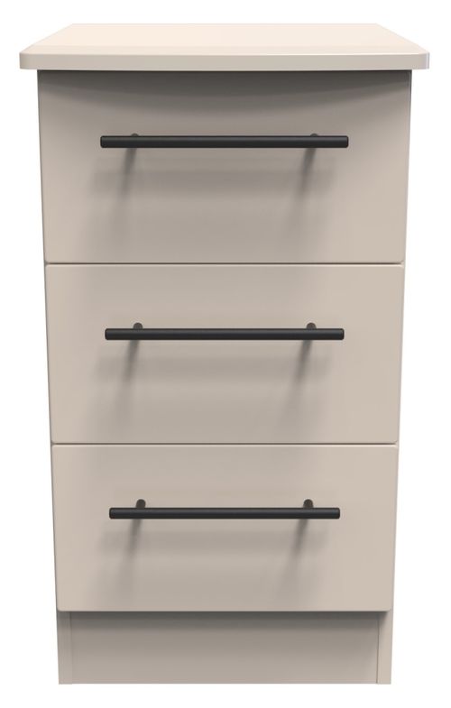 Beverley Cashmere 3 Drawer Bedside Cabinet