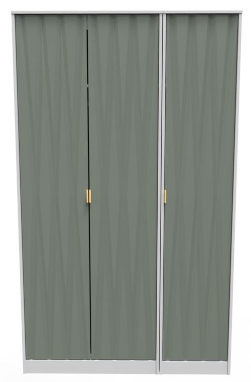 Las Vegas White and Green 3 Door Tall Triple Wardrobe