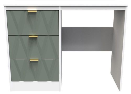 Las Vegas White and Green 3 Drawer Single Dressing Table