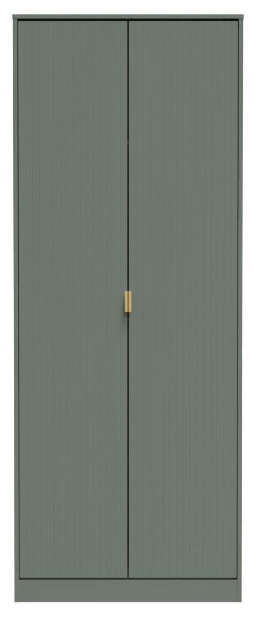 Nashville Green 2 Door Plain Tall Wardrobe