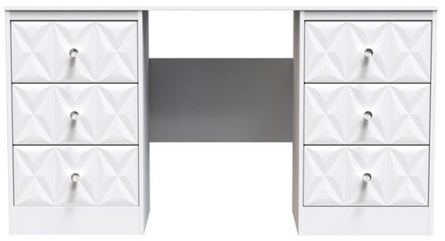 San Jose White 6 Drawer Double Dressing Table