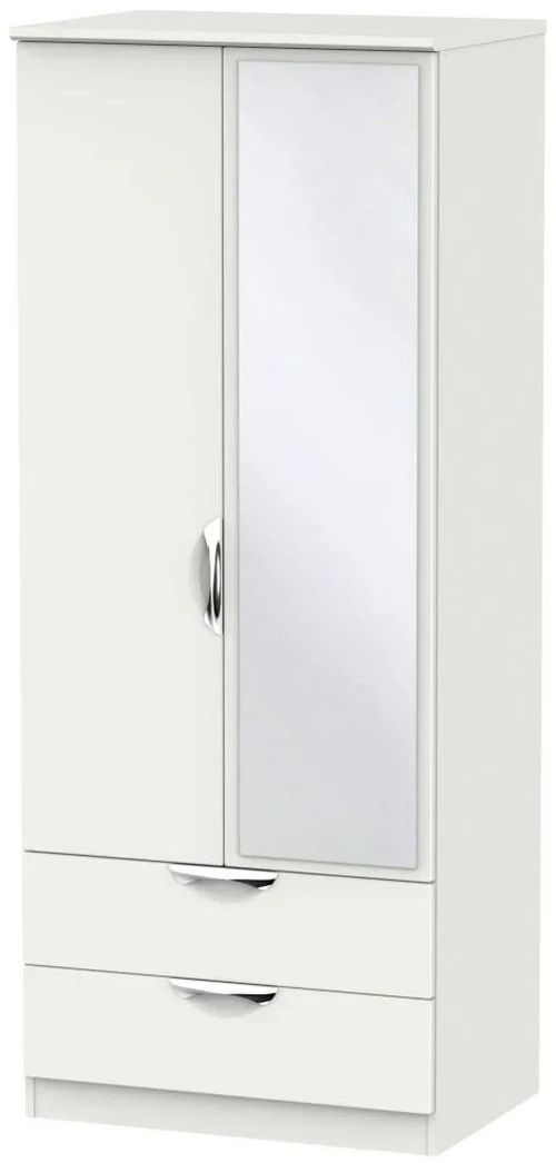 Camden Grey 2 Door Combi Wardrobe - 1 Mirror