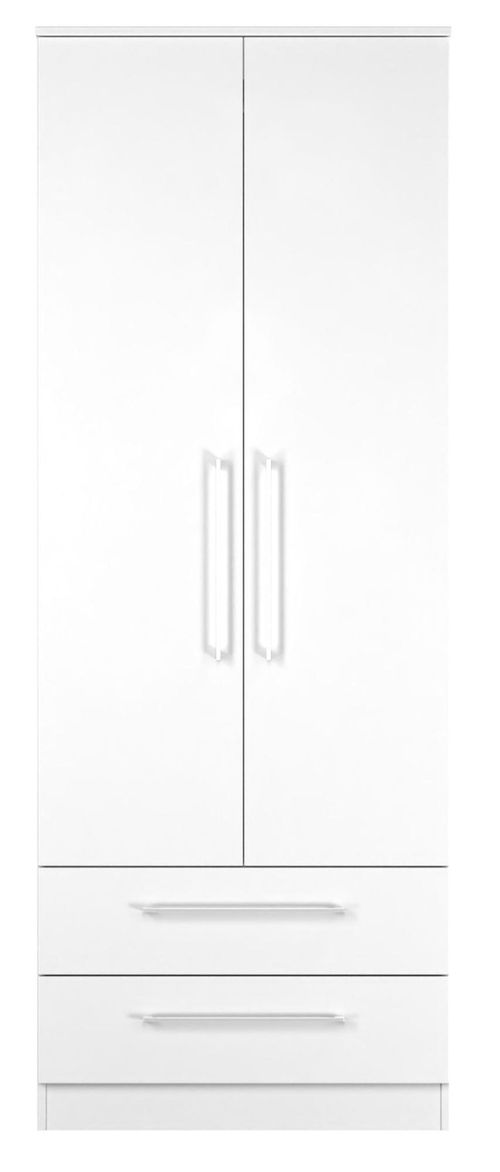 Worcester White 2 Door 2 Drawer Tall Wardrobe