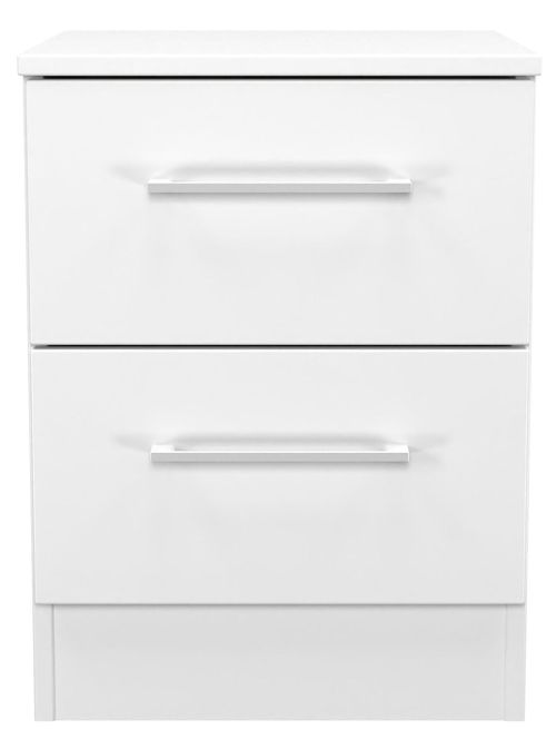 Worcester White 2 Drawer Bedside Cabinet