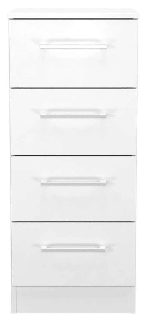 Worcester White 4 Drawer Narrow Chest