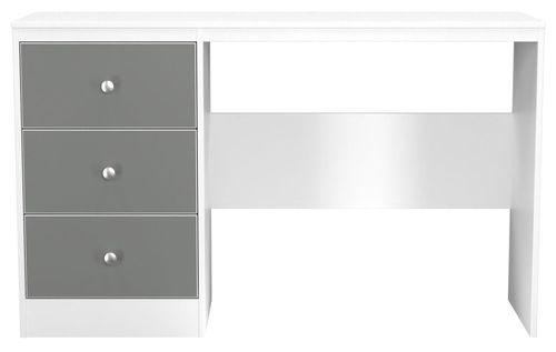 Padstow Grey and White Matt 3 Drawer Desk