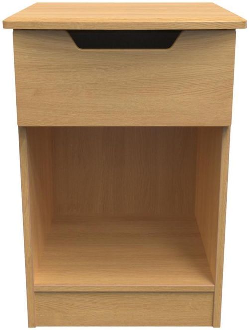 Bella Oak Effect 1 Drawer Bedside Cabinet