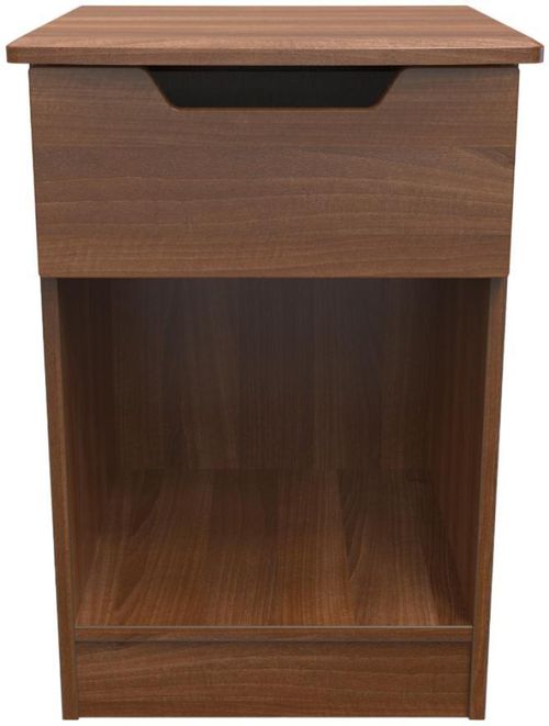 Bella Walnut Effect 1 Drawer Bedside Cabinet