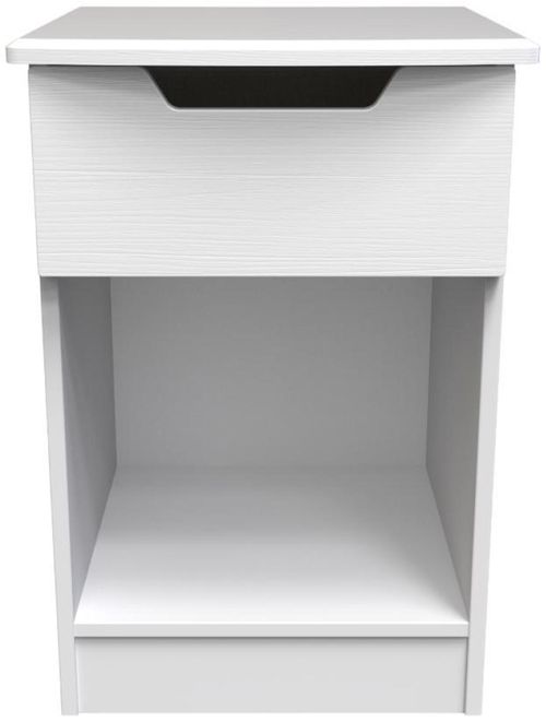 Bella White 1 Drawer Bedside Cabinet