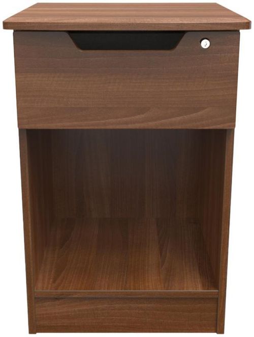 Bella Walnut Effect 1 Drawer Bedside Table with Lock