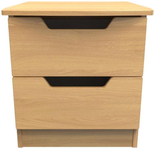 Bella Oak Effect 2 Drawer Bedside Cabinet
