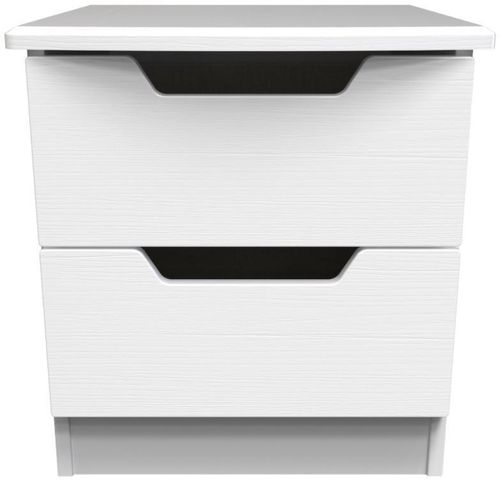 Bella White 2 Drawer Bedside Cabinet
