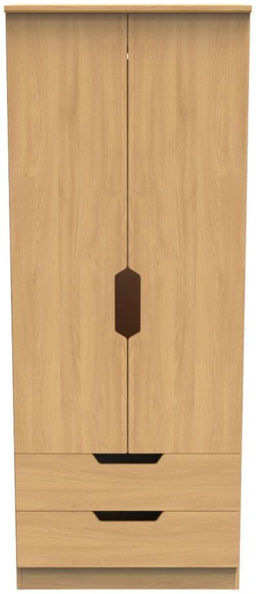 Bella Oak Effect 2 Door 2 Drawer Double Wardrobe