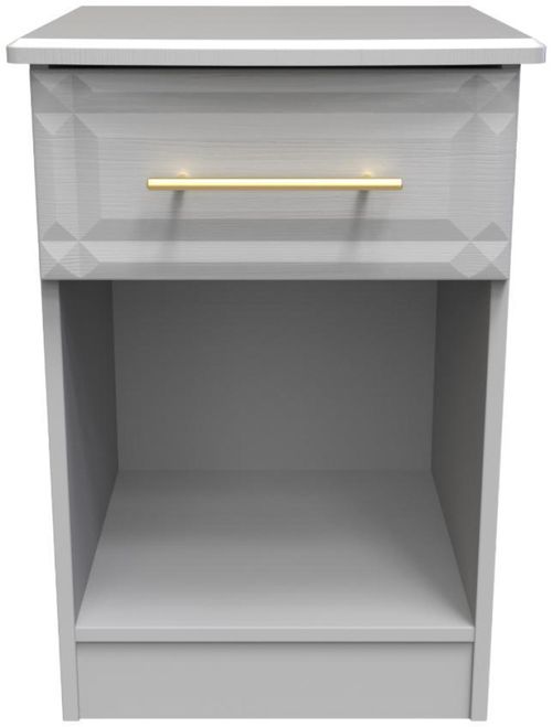 Faye Grey Ash 1 Drawer Bedside Cabinet