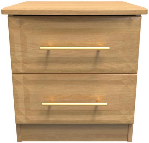 Faye Oak Effect 2 Drawer Bedside Cabinet
