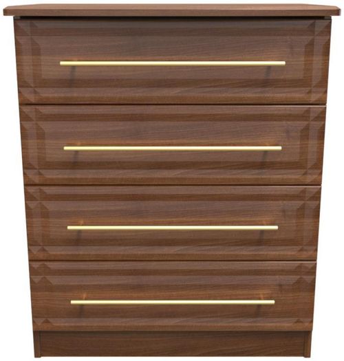 Faye Walnut Effect 4 Drawer Chest