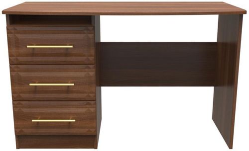Faye Walnut Effect 3 Drawer Desk
